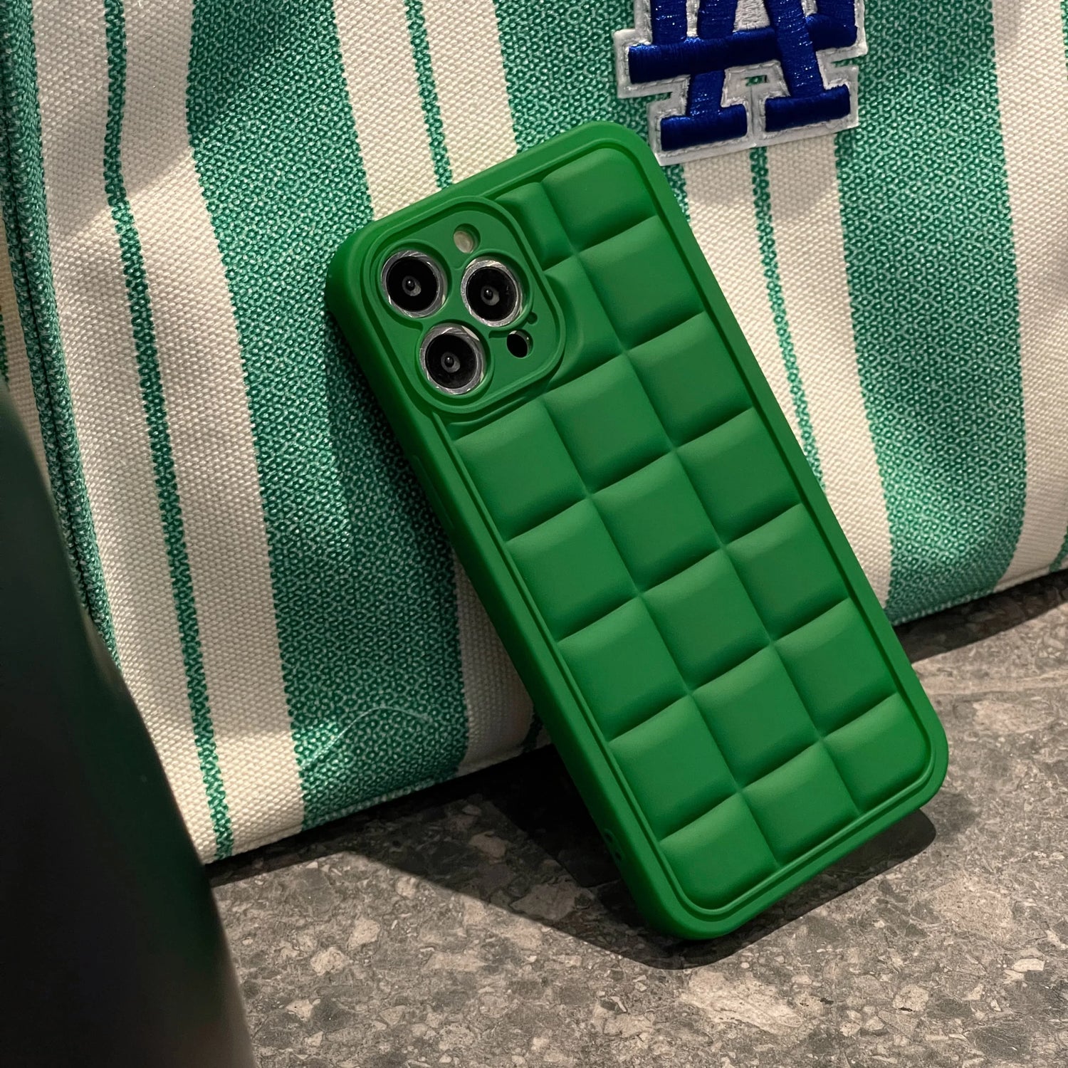 Green 3D Square Cube Plating Cute Phone Cases For iPhone 14 13 12 11 Pro Max XS X XR 14 Plus