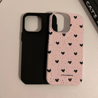 Cute Phone Cases For iPhone 15PRO MAX, 14, 13, 12, 11 PRO, 11 Plus, 15 PRO - Little Hearts - Simple Acrylic TPU Cover - PC8120