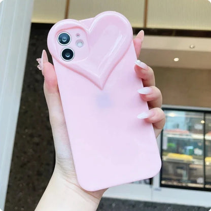 iPhone Cute Phone Cases Korean Heart Girly Clear Case For iPhone 15 14 12 11 13 Pro Max X XR XS Max 7 8 Plus SE 2020 Mini