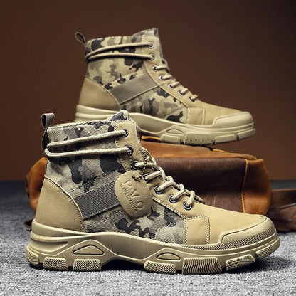 Camouflage High Top Canvas Boots - KA4850 Men&
