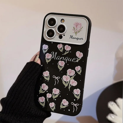 Cute Phone Cases For iPhone 16, 15, 14, 13, 12, 11 Pro Max, Xr, 15, 16 Plus - Starry Sky, Pink Tulip, Bow Tie Pattern - IP8490