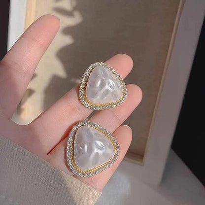 Charming Korean Earrings with White Pearls for Women - Charm Jewelry R1240