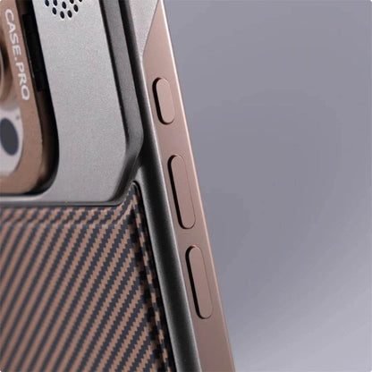 Cute Phone Cases For iPhone 16 Pro Max, 15, 14, 13, 12 Pro - Carbon Fiber Pattern - Cover with Kickstand - PC8030 - Touchy Style