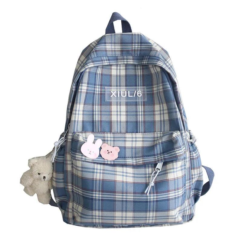 TSB30 Cool Backpacks - Fashion Plaid Nylon Travel Bag for Girls - Touchy Style