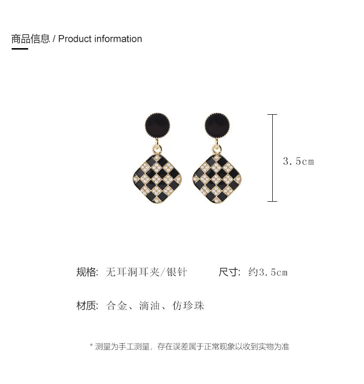 Geometric Sweet Drop Earrings with Fresh Pearl Charm Jewelry GZ405