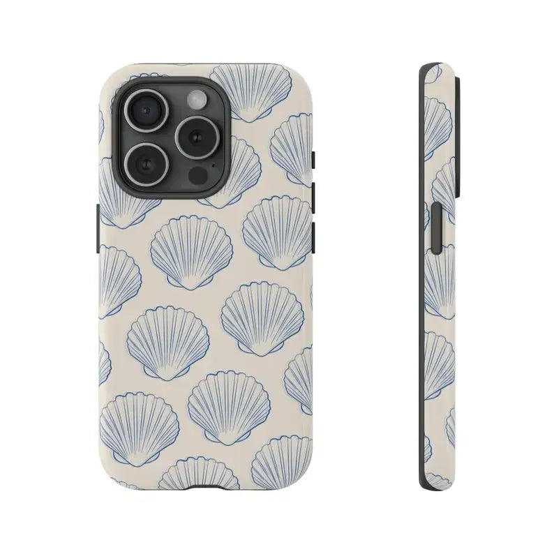 Cute Phone Cases For iPhone 16ProMax, 15, 14, 13, 12, 11 PRO, 11 Plus - Seashell Coastal - Acrylic TPU Cover - IC1480