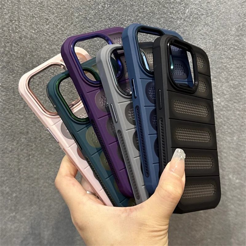 Cute Phone Cases for iPhone 16 Pro Max, 15, 14, 13, 12, 11, and 16 Plus models - Heat Dissipation Cooling Cover - TSP215