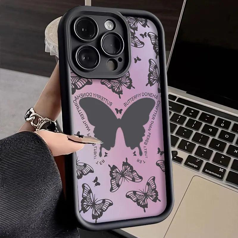 TSP154 Cute Phone Cases For Galaxy S24, S23, S22 Plus, Ultra, S21, S20 FE, A10, A11, A03, A04, A30, and A20 - Butterflies Pattern - Touchy Style