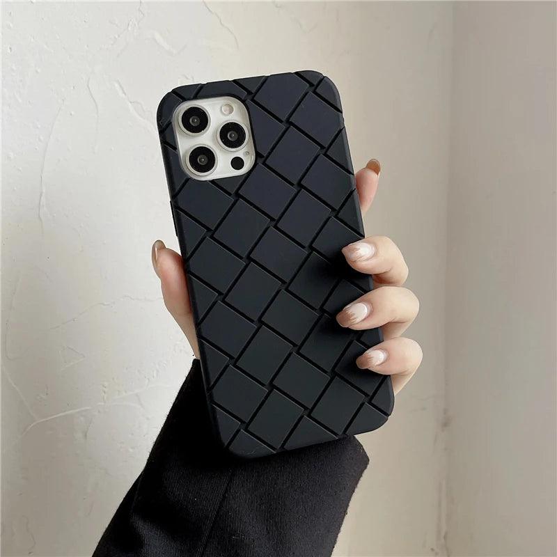 Geometric Line Solid Color Cute Phone Cases For iPhone 14, 13, 12, 11, 15 Pro Max, Xr, Xsmax, X