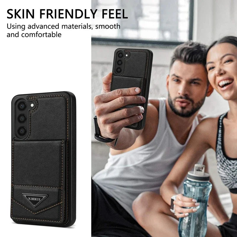 Cute Phone Cases For Galaxy A13, A14, A51, A52, A53, A54, S24, S23 FE, S22, S21 Plus, S20, and Note 20 Ultra - Leather Wallet Cover - TSP381