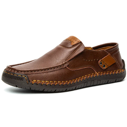 Flats Comfortable Leather Brown Men&