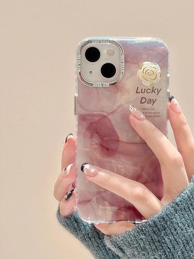 Cute Phone Cases For iPhone 15 Pro Max, 14, 13, 11, or 12 - Glitter Laser, Shiny Floral, Marble Pattern - TSP260