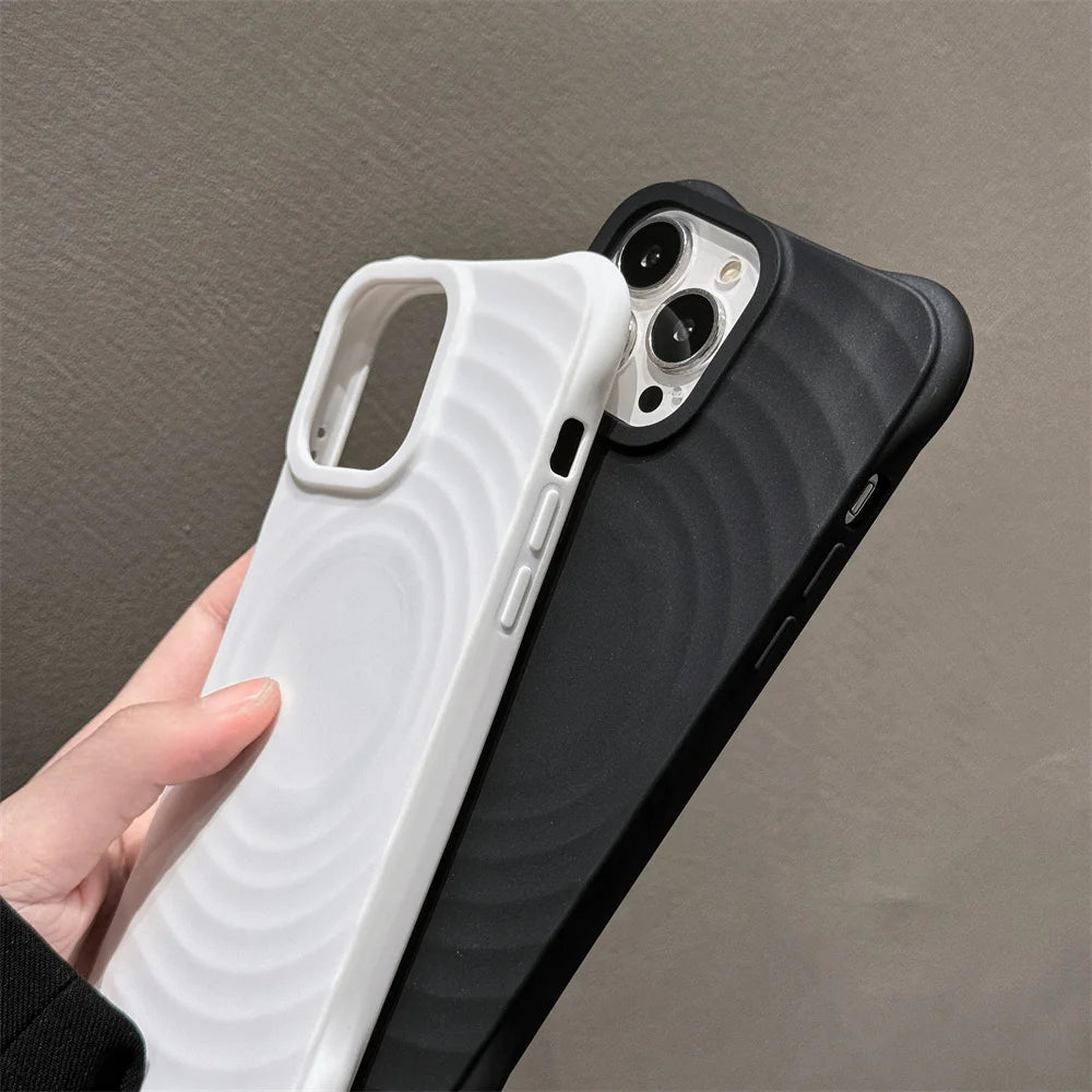 Cute Phone Cases for iPhone 11, 12, 13, 14, and 15 Pro Max - Water Ripple Transparent Cover - TSP195