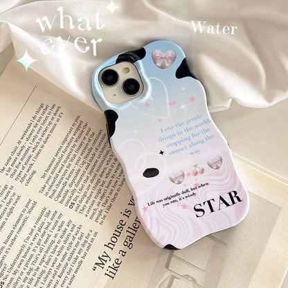 Cute Phone Cases For iPhone 16, 15, 14, 13, 12, 11 Pro Max - Cherry Wave Frame - Gradient Soft Cover - IC2490 - Touchy Style