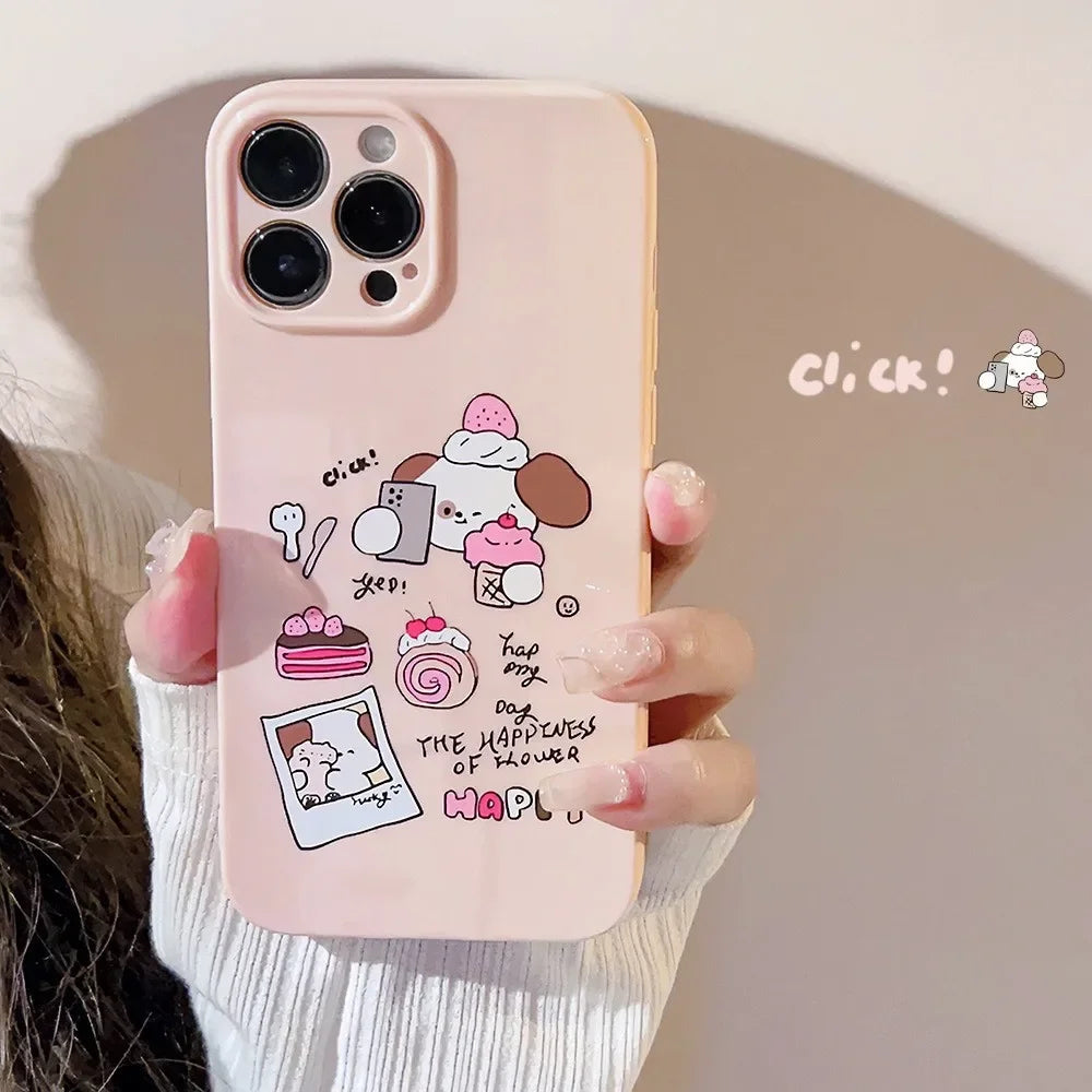 Cute Phone Cases For iPhone 16, 15, 14, 13, 12 Pro Max, 15 14 Plus - Coffee Toast Bread Dessert Art Cover - IC8480