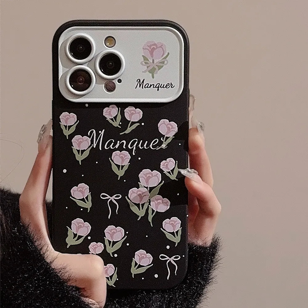 Cute Phone Cases For iPhone 16, 15, 14, 13, 12, 11 Pro Max, Xr, 15, 16 Plus - Starry Sky, Pink Tulip, Bow Tie Pattern - IP8490