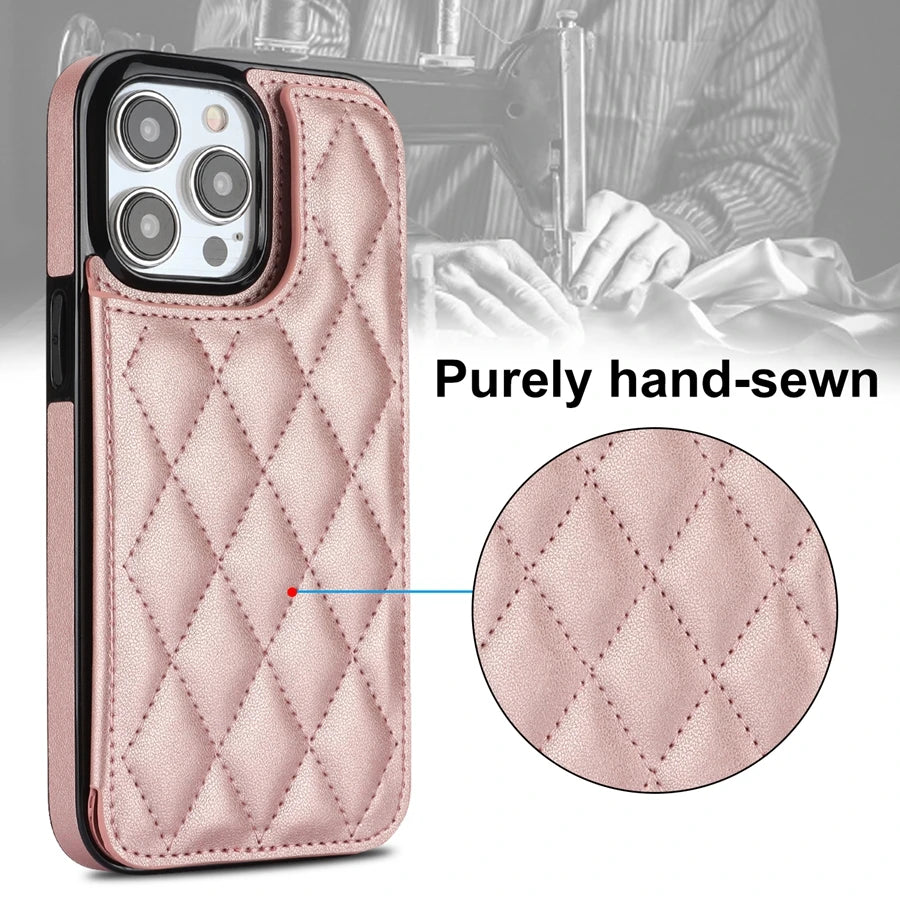 Cute Phone Cases with Card Slot Flip for iPhone 16 Pro Max, 15, 14, 13, 12, 11, SE 3, SE 2, XS, XR, 8, and 7 Plus - TSP377