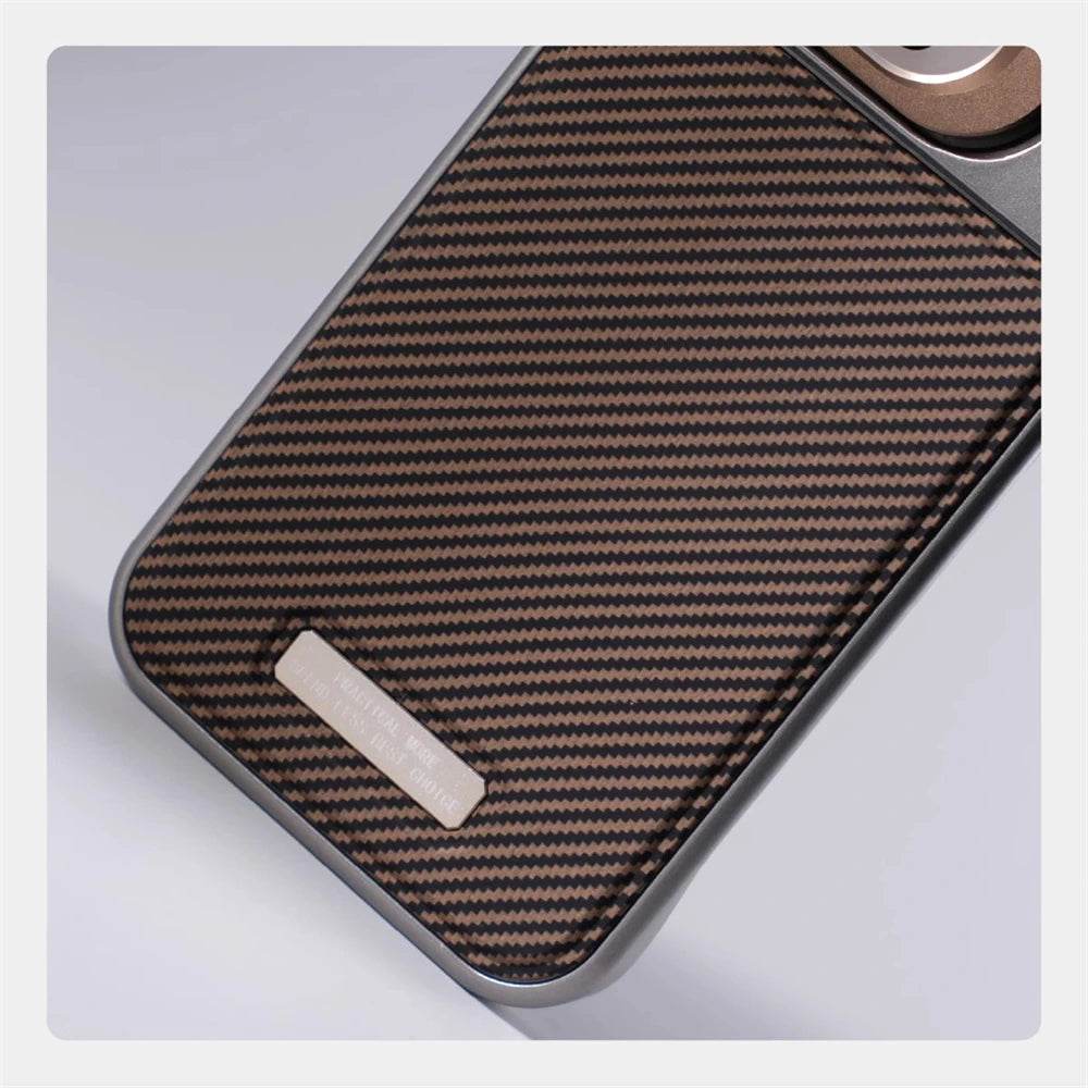 Cute Phone Cases For iPhone 16 Pro Max, 15, 14, 13, 12 Pro - Carbon Fiber Pattern - Cover with Kickstand - PC8030 - Touchy Style