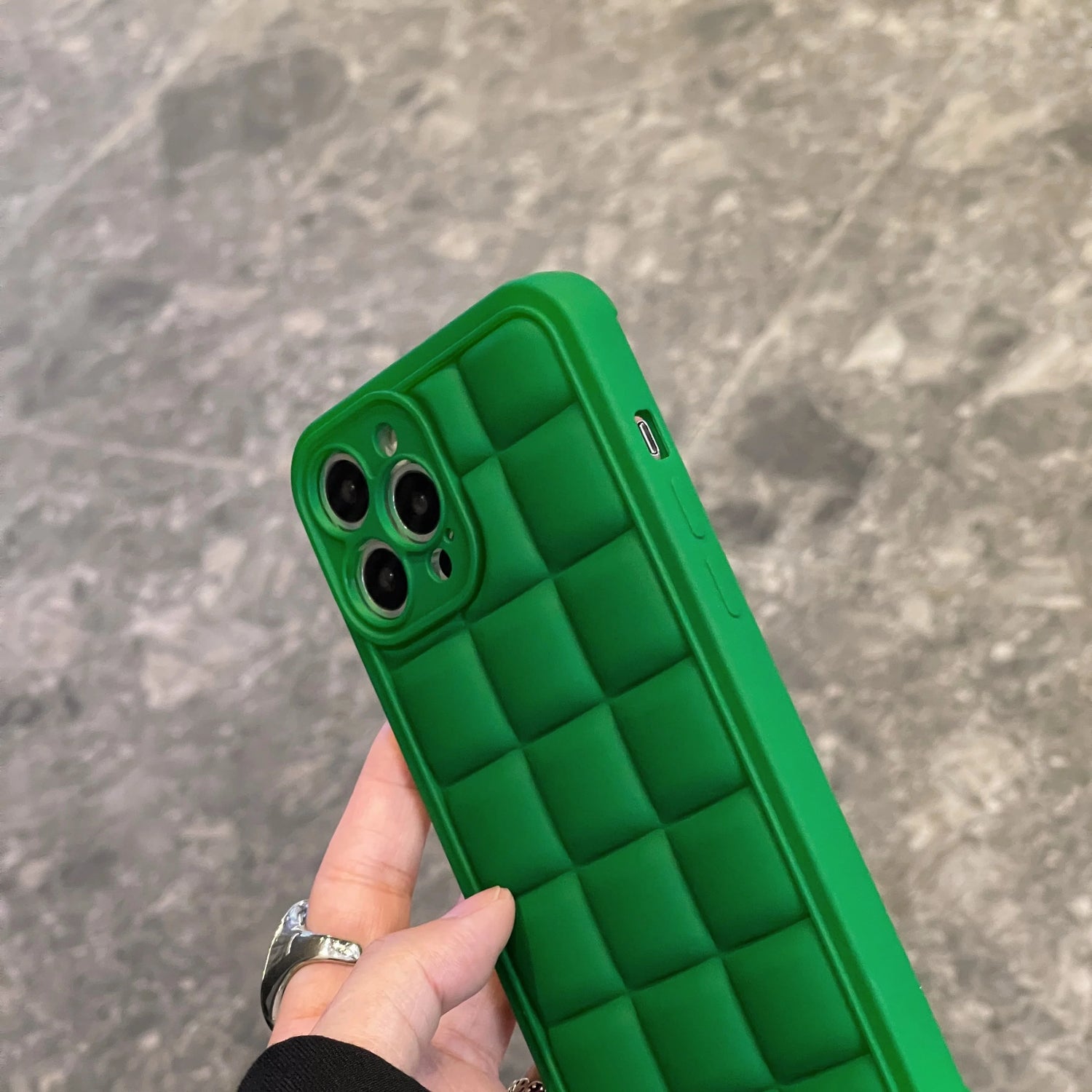 Green 3D Square Cube Plating Cute Phone Cases For iPhone 14 13 12 11 Pro Max XS X XR 14 Plus