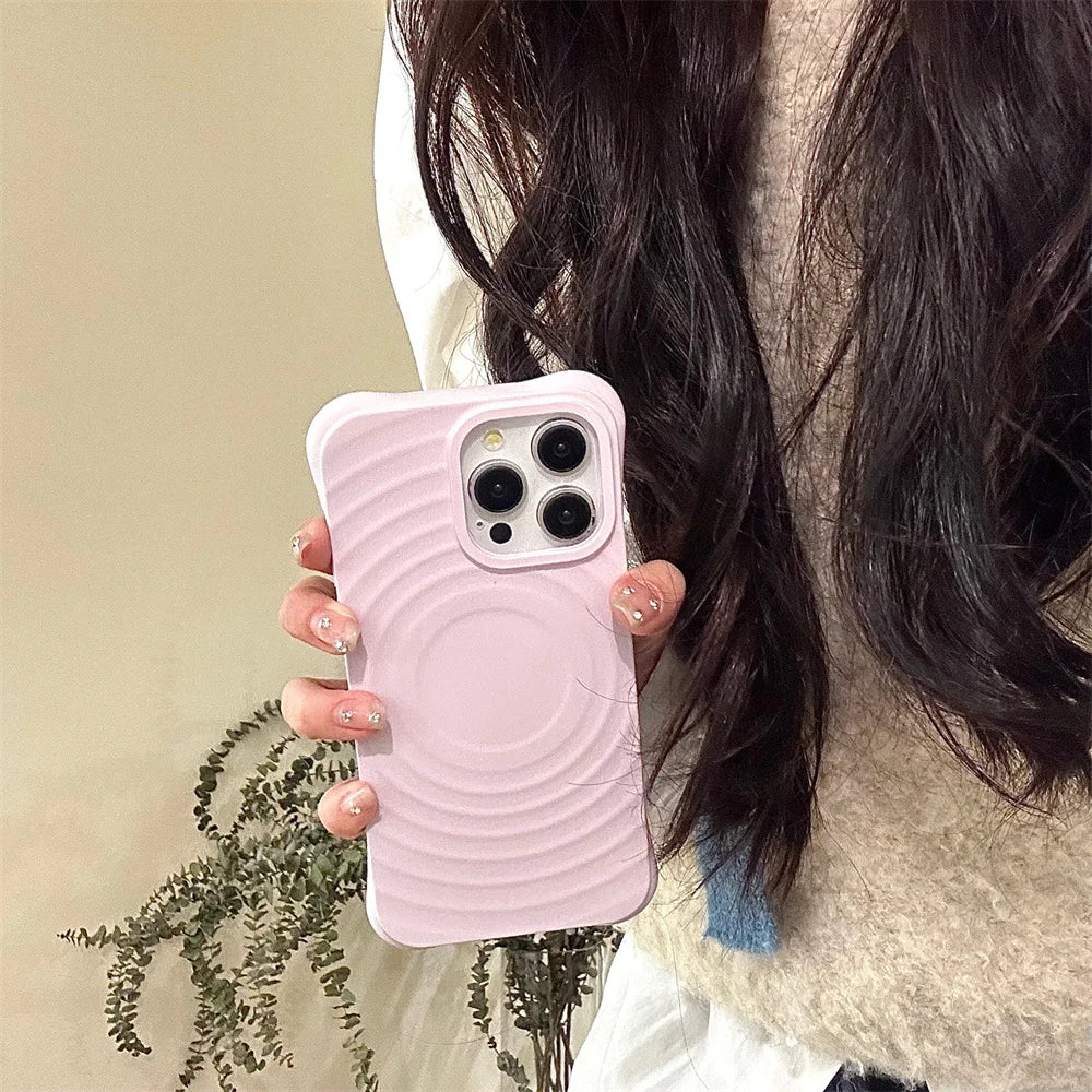 Cute Phone Cases for iPhone 11, 12, 13, 14, and 15 Pro Max - Water Ripple Transparent Cover - TSP195