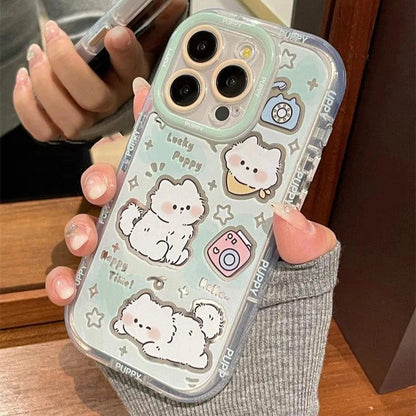 Cute Phone Cases for iPhone 11, 12, 13, 14, and 15 Pro Max - Cartoon Cat Mirror - Bumper Cover - TSP271