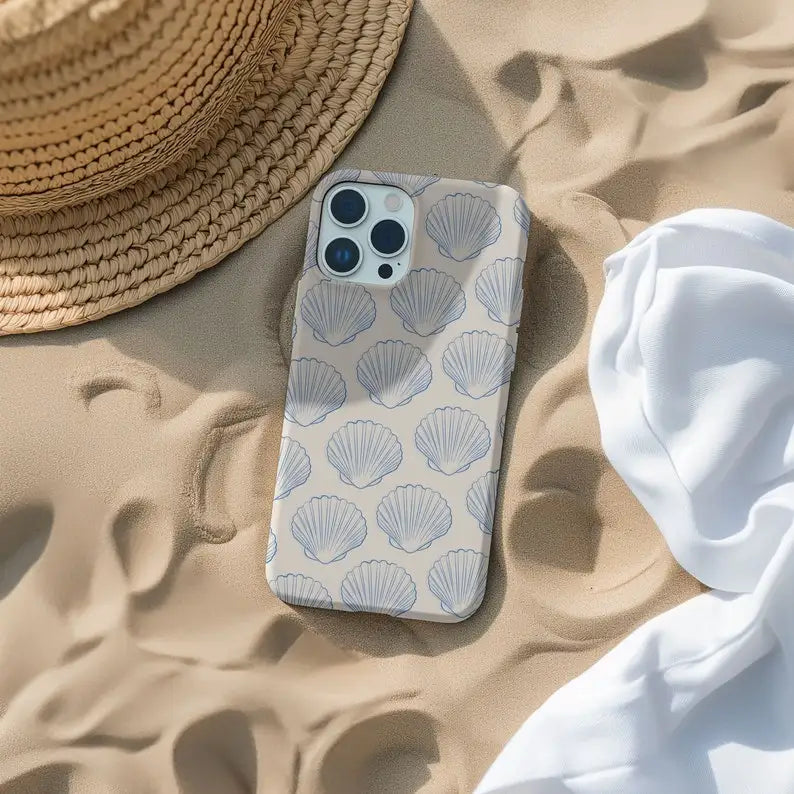 Cute Phone Cases For iPhone 16ProMax, 15, 14, 13, 12, 11 PRO, 11 Plus - Seashell Coastal - Acrylic TPU Cover - IC1480 - Touchy Style