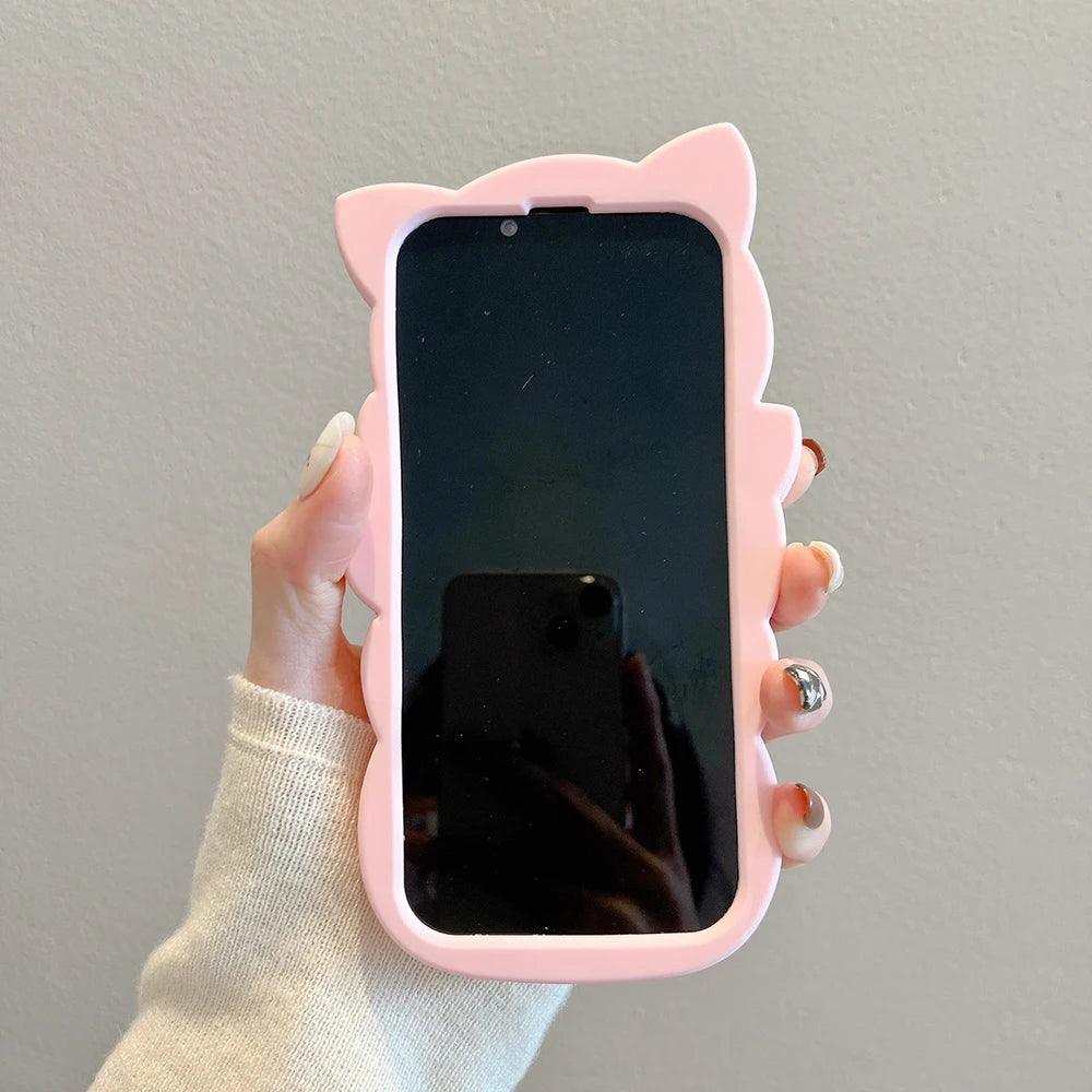 Cute Phone Cases for iPhone 14, 13, 12, and 11 Pro Max models - 3D Funny Pigs - Soft Silicone Cover - TSP251