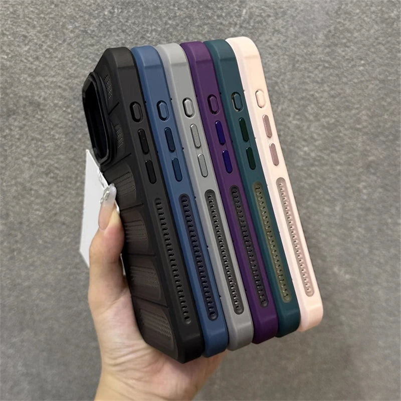 Cute Phone Cases for iPhone 16 Pro Max, 15, 14, 13, 12, 11, and 16 Plus models - Heat Dissipation Cooling Cover - TSP215