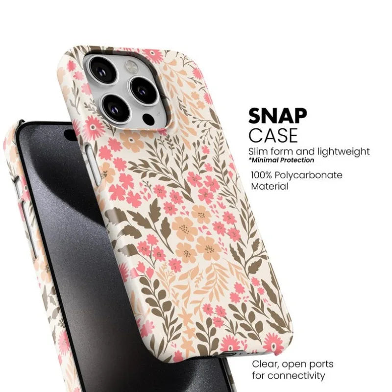 Cute Phone Cases For iPhone models 16, 15 PRO MAX, 14, 13, 12, and 11 - Pink Boho Floral - TSP505