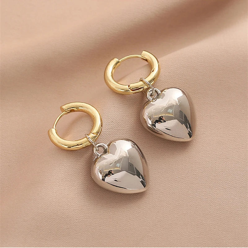 Earrings Charm Jewelry - Stylish Stainless Steel with Heart Design - C3