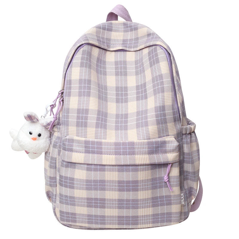 TSB28 Cool Backpacks - Purple Lattice Travel School Bags For Teenage Girls