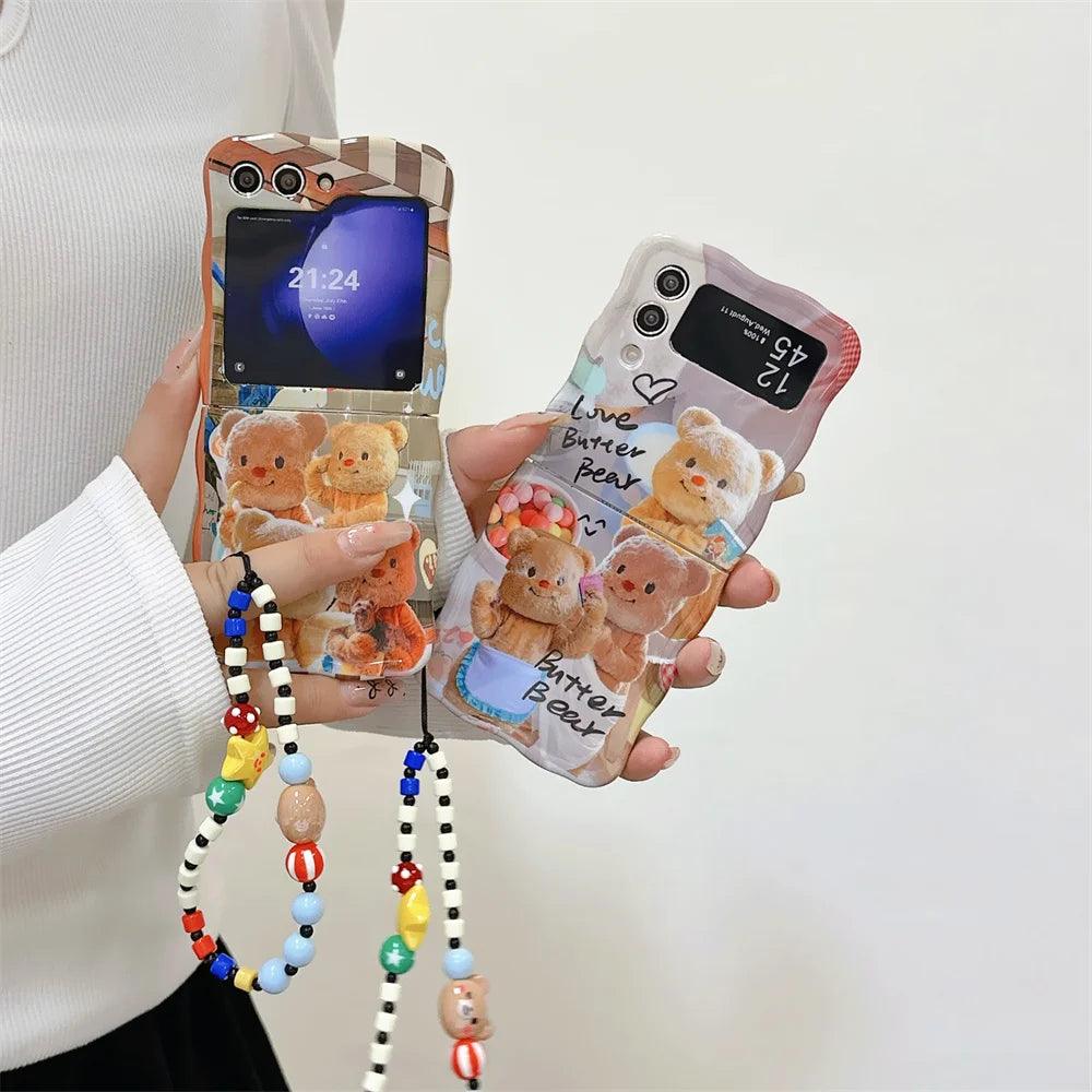 TSP75 Cute Phone Cases For Galaxy Z Flip 3, Z Flip 4, and Z Flip 5G - Cartoon Cover