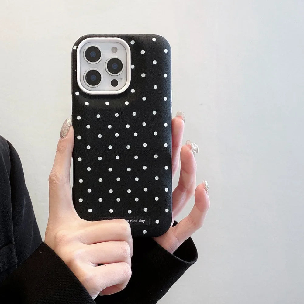 Cute Phone Cases For iPhone 16, 11, 12, 13, 14 Plus, 15 Pro Max - Heavy Armor Polka Dot - Gorgeous Cover - IC4001 - Touchy Style