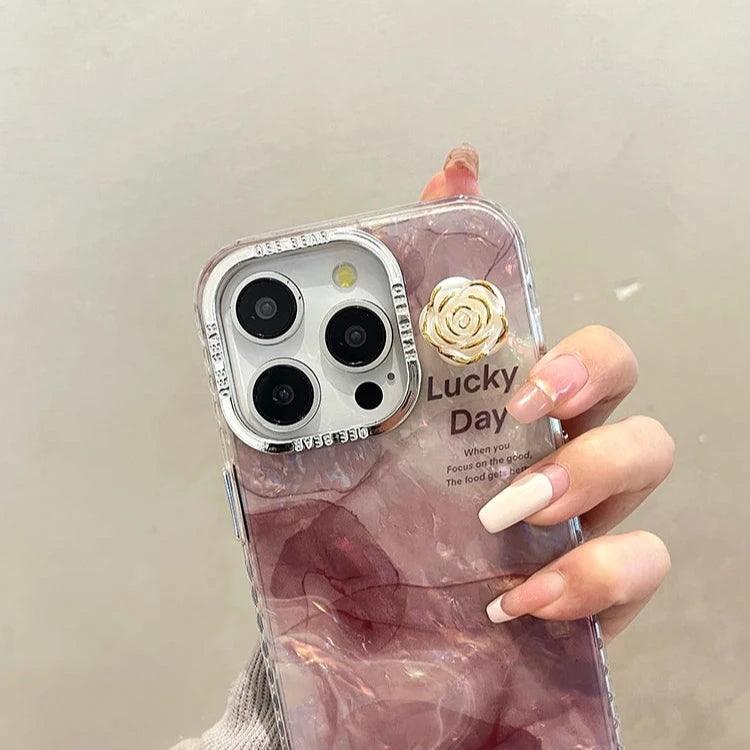 Cute Phone Cases For iPhone 15 Pro Max, 14, 13, 11, or 12 - Glitter Laser, Shiny Floral, Marble Pattern - TSP260