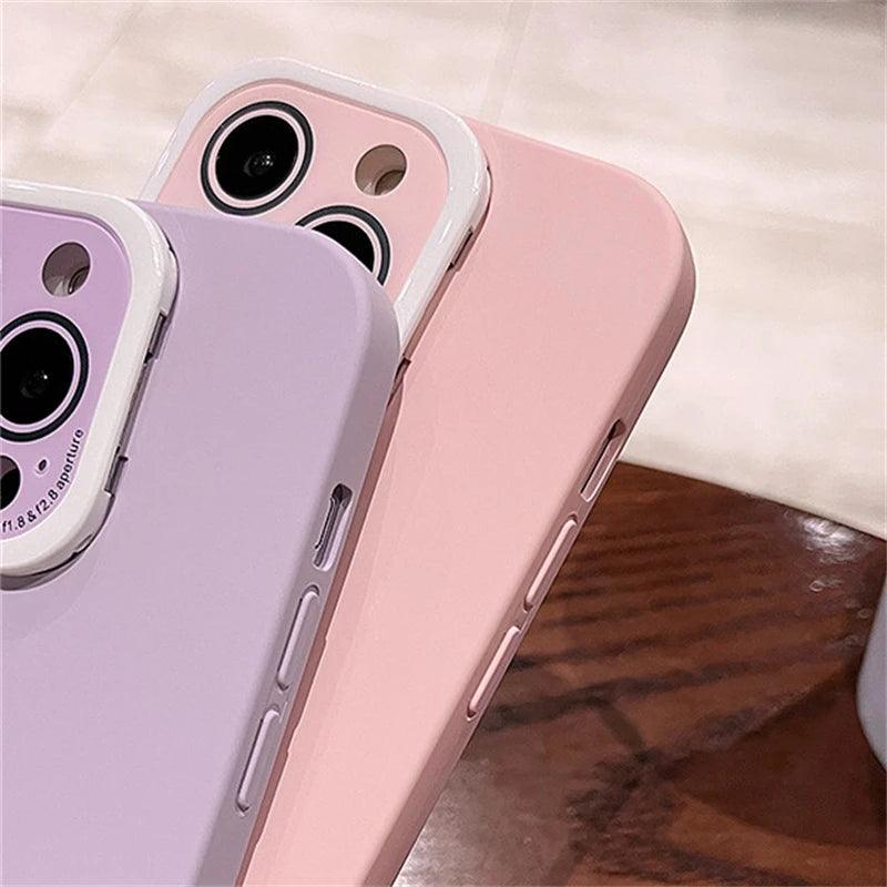 Matte Hard PC Lens Glass Full Protection Cute Phone Case for iPhone 12, 13, 14 Pro Max Cover