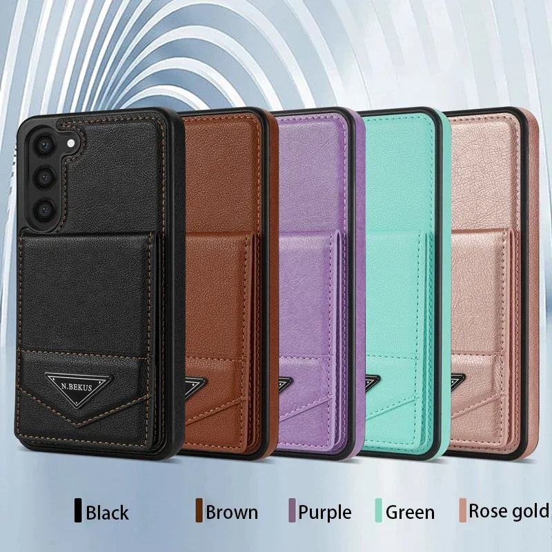 Cute Phone Cases For Galaxy A13, A14, A51, A52, A53, A54, S24, S23 FE, S22, S21 Plus, S20, and Note 20 Ultra - Leather Wallet Cover - TSP381