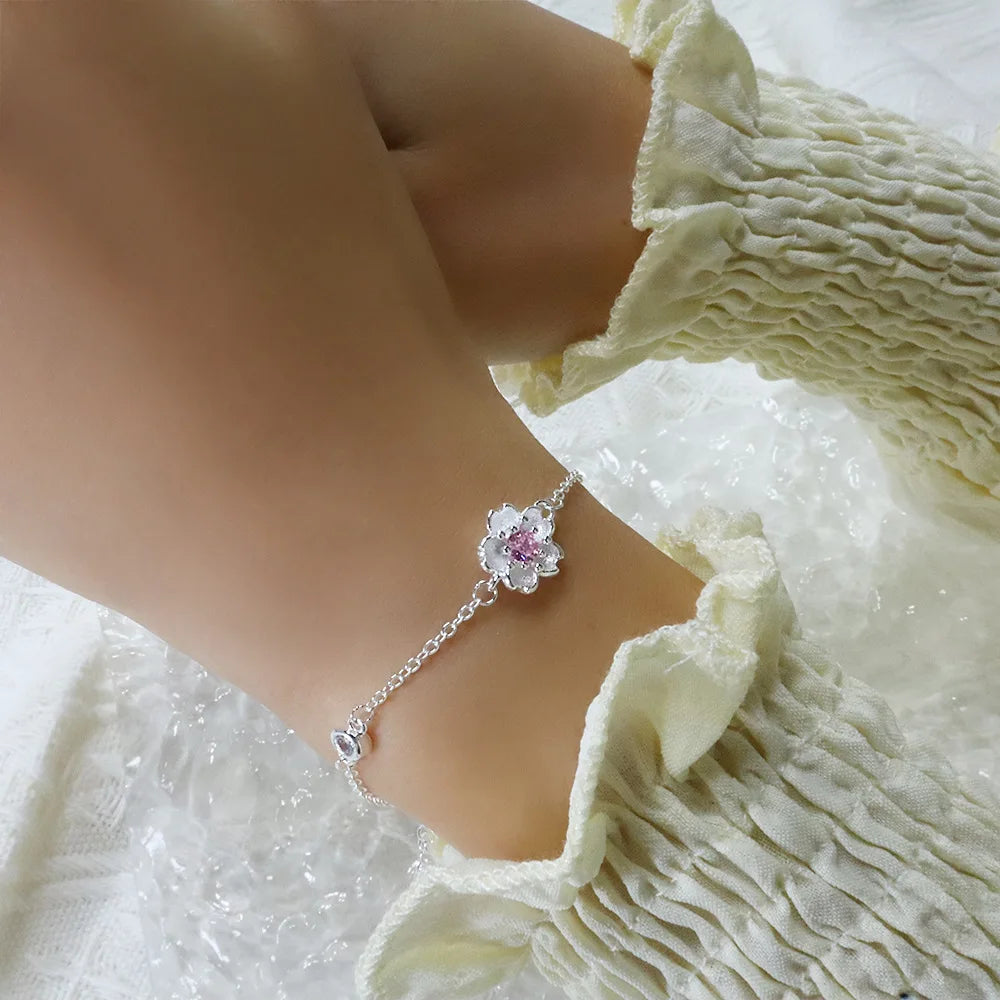 Bracelet Charm Jewelry - Cherry Blossom Flower - TSJ119