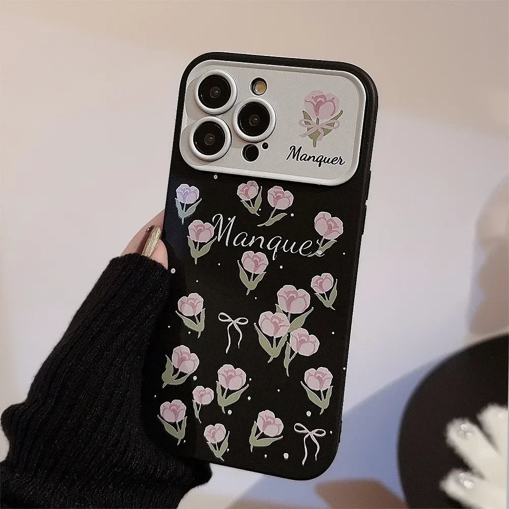 Cute Phone Cases For iPhone 16, 15, 14, 13, 12, 11 Pro Max, Xr, 15, 16 Plus - Starry Sky, Pink Tulip, Bow Tie Pattern - IP8490 - Touchy Style