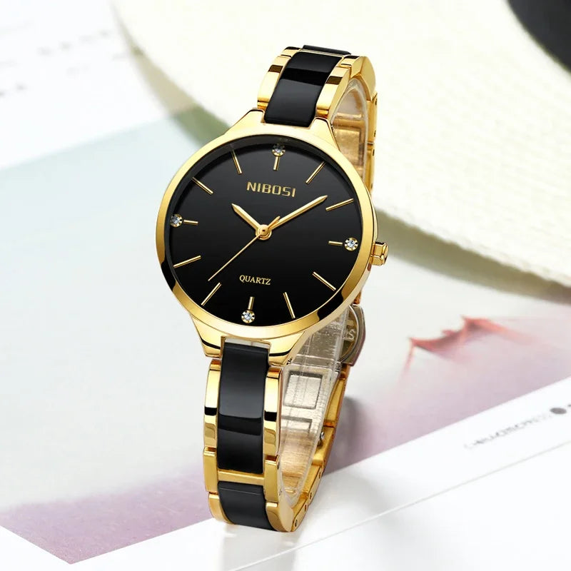 Quartz Luxury Women Simple Watch GSWA56 Creative Ceramic Band