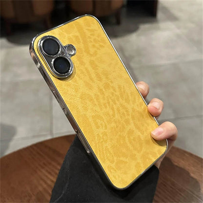 Cute Phone Cases For iPhone 16, 14, 15, 13, 12, 11 Pro Max - Electroplated Leopard Print Matte Cover - PC4230 - Touchy Style