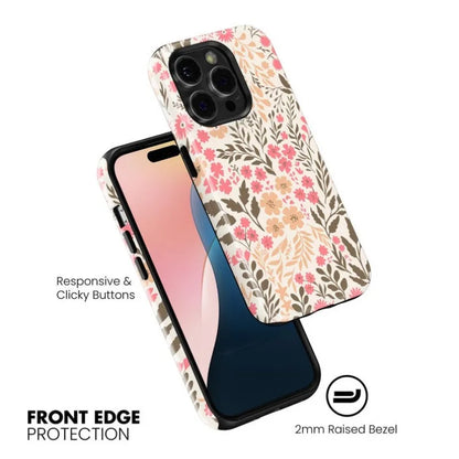 Cute Phone Cases For iPhone models 16, 15 PRO MAX, 14, 13, 12, and 11 - Pink Boho Floral - TSP505