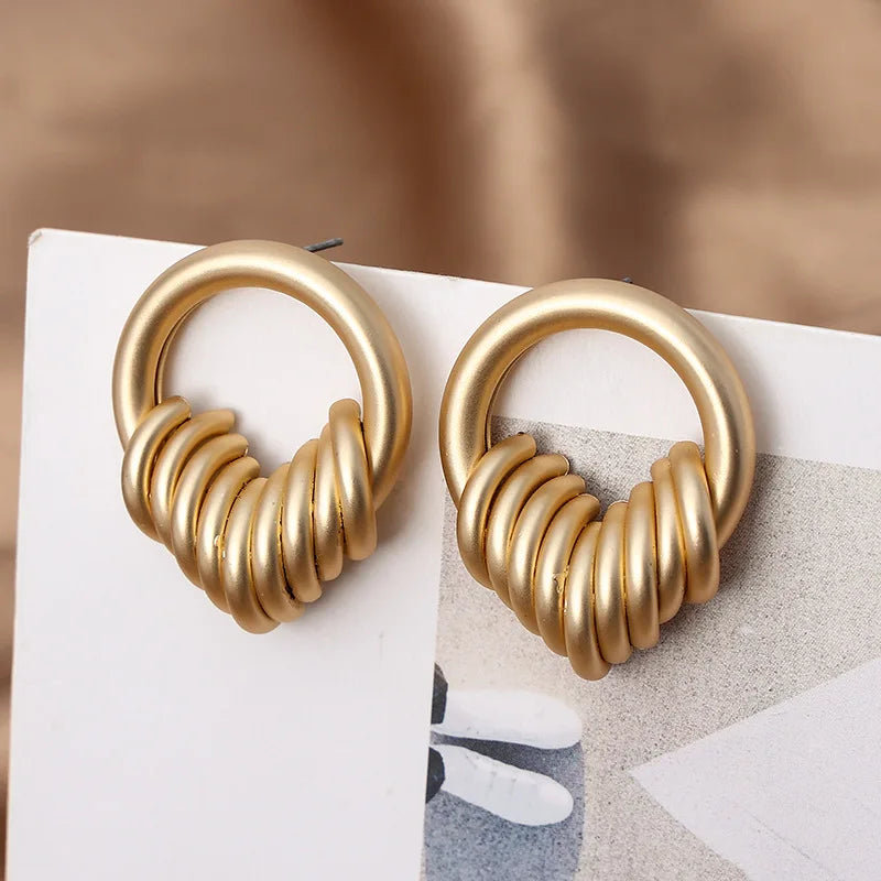 Drop Earrings Charm Jewelry - Round Geometry - GTLE9409 - Touchy Style