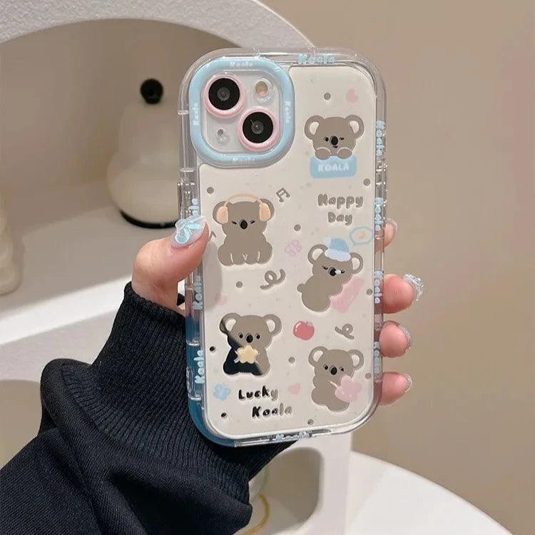 Cute Phone Cases for iPhone 15, 14, 13, 11, and 12 Pro Max - Lucky Koala - Hard Acrylic Mirror - TSP276