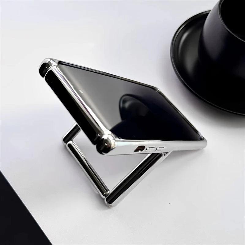 Cute Phone Cases for iPhone 15, 14, 13, 12, and 11 Pro Max - Plating Silver Mirror - Invisible Stand Holder - TSP261