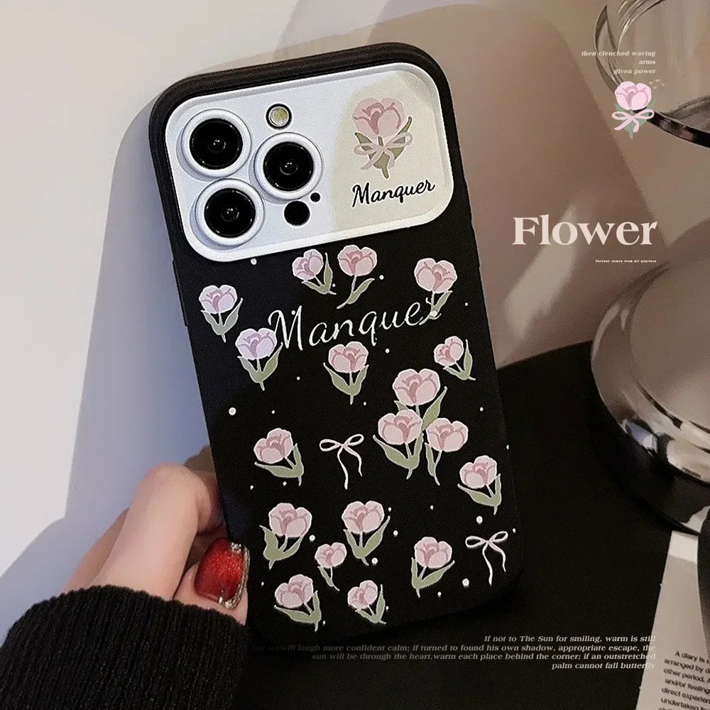 Cute Phone Cases For iPhone 16, 15, 14, 13, 12, 11 Pro Max, Xr, 15, 16 Plus - Starry Sky, Pink Tulip, Bow Tie Pattern - IP8490