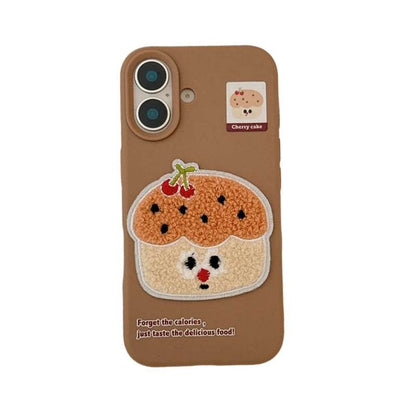 Cute Phone Cases For iPhone 16 Pro Max, 15, 13, 14, 12, 16 Plus - Funny 3D Plush Foods Pattern - Soft TPU Cover - PC8421 - Touchy Style