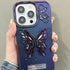 A3CPC359 Cute Phone Cases for iPhone 15 Pro Max, 14, 13, or 12 - Butterfly Plating Glitter Pattern - Touchy Style