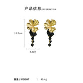 A6145 Big Metal Flower Charm Stud Earring Jewelry - Touchy Style .