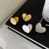 A6510 Stud Earrings Charm Jewelry - Heart-shaped Asymmetric Metal - Touchy Style