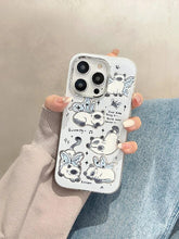 ACPC251 Cute Phone Case For iPhone 15, 14, 13, 12, and 11 series - Cartoon White Cat - Touchy Style .